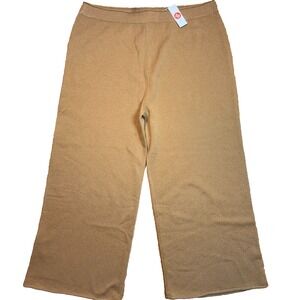 Outerknown Stowaway Pants Women's XXL Heather Camel Wool Cashmere Blend Wide Leg